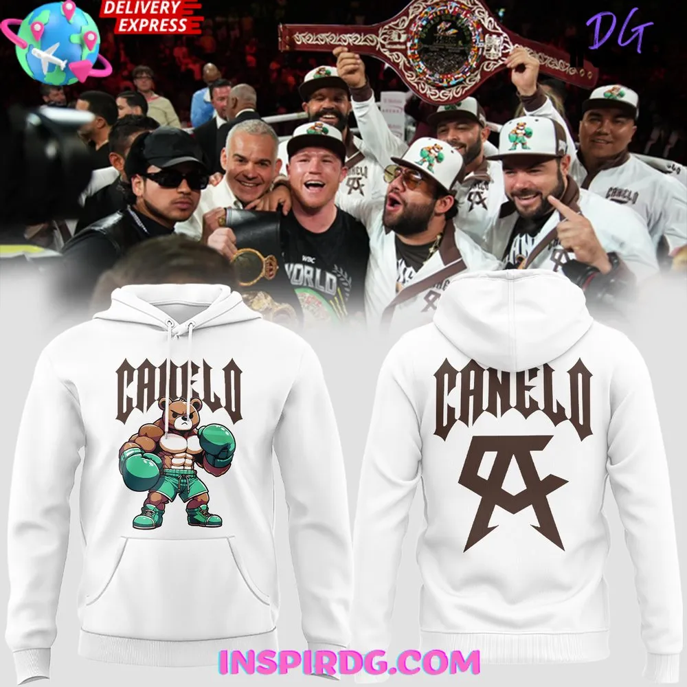 -Canelo Bear Boxing Limited Edition White Hoodie