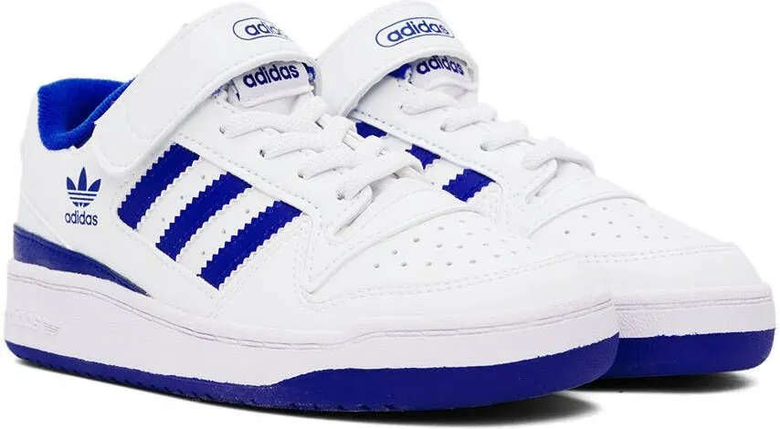 Adidas Kids White & Blue Forum Low Little Kids Sneakers