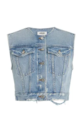 Agolde Leo Cropped Denim Vest