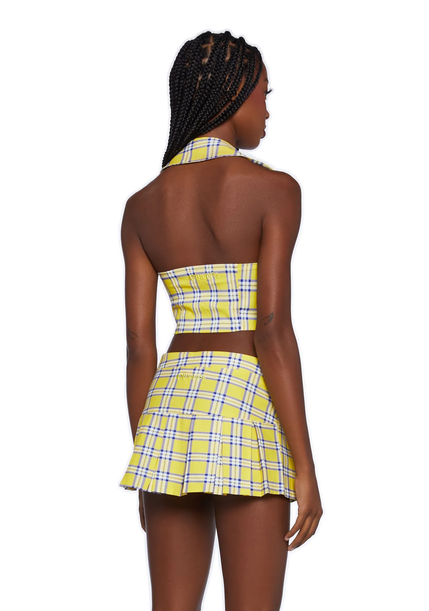 As If Plaid Halter Vest-