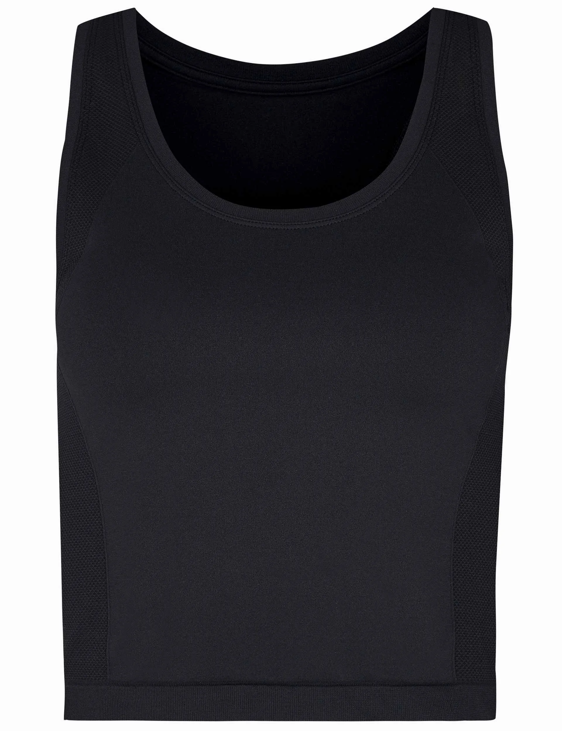 Athlete Crop Seamless Gym Vest - Black