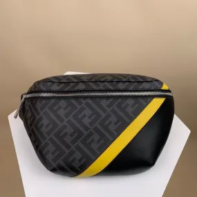 Belt Bag In FF Motif Fabric Black/Yellow