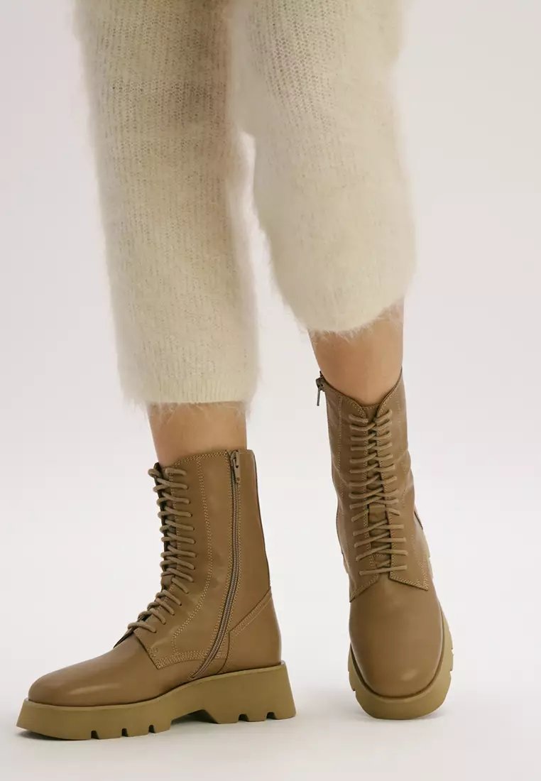 BERACAMY BERACAMY YULIA Tie Boot - Turtledove