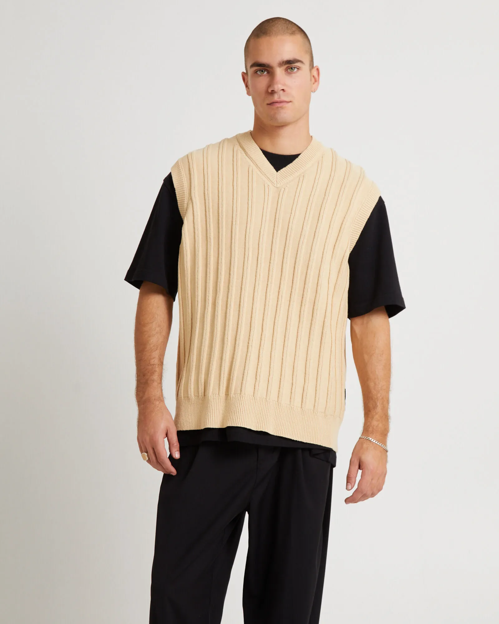 blacknoise/whiterain Lambert Knit Vest