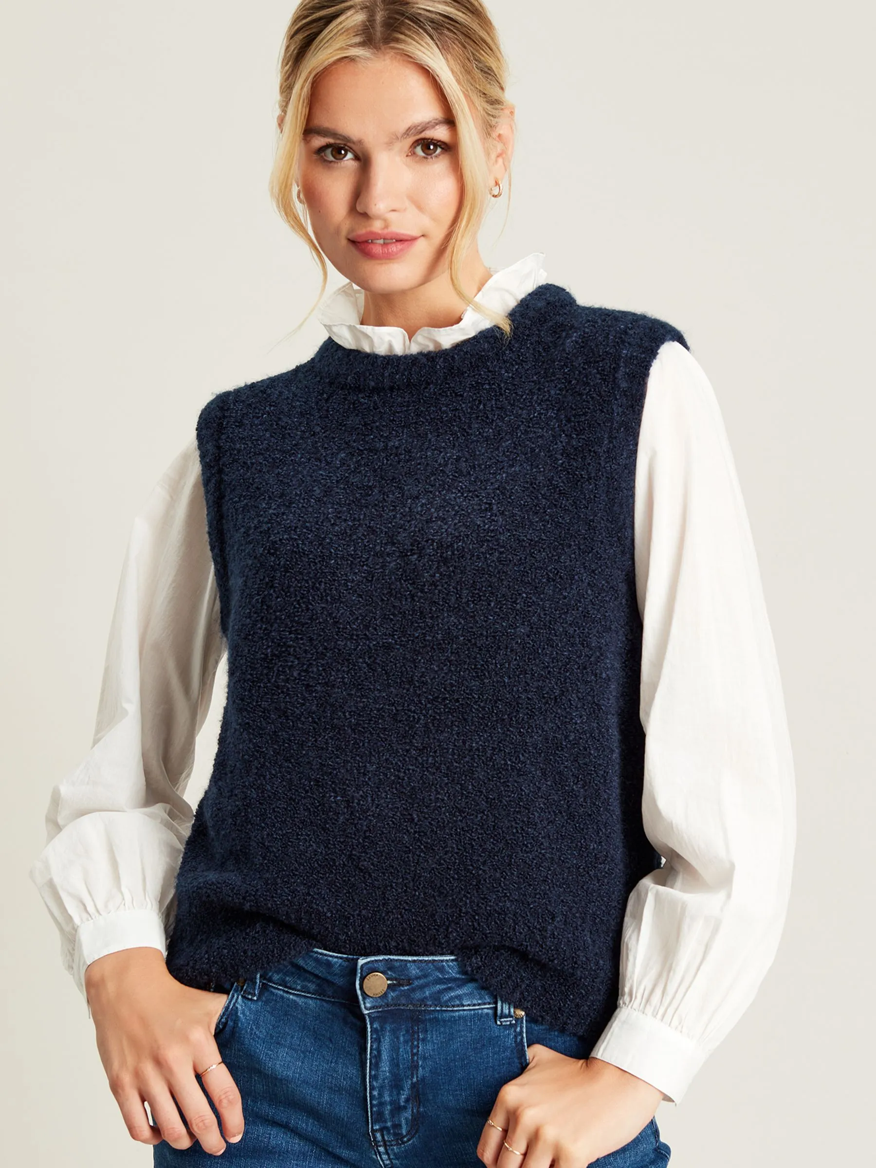 Blue Bouclé Vest