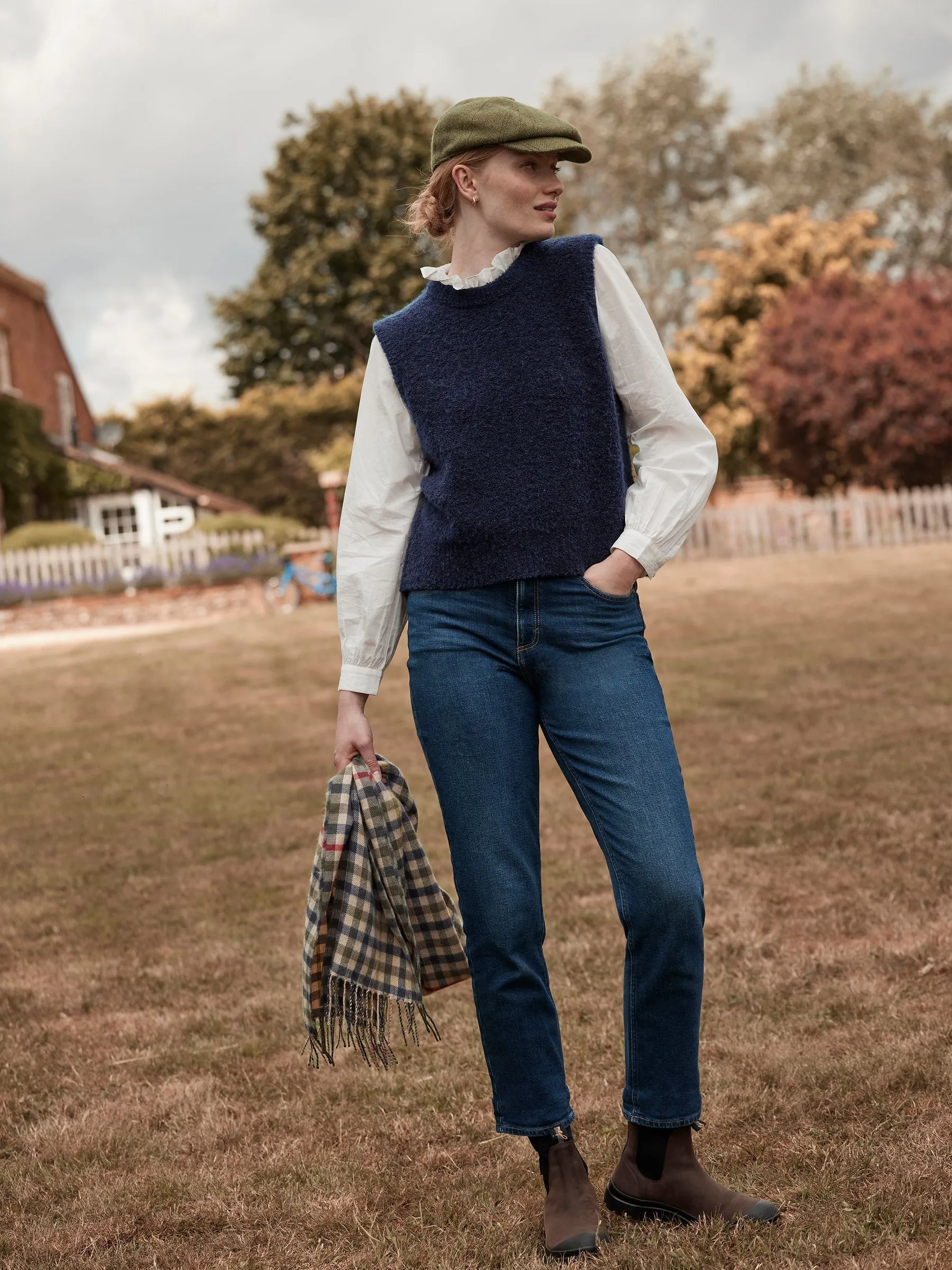 Blue Bouclé Vest