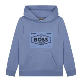 BOSS Kids Printed Logo Medium Grey Hoodie