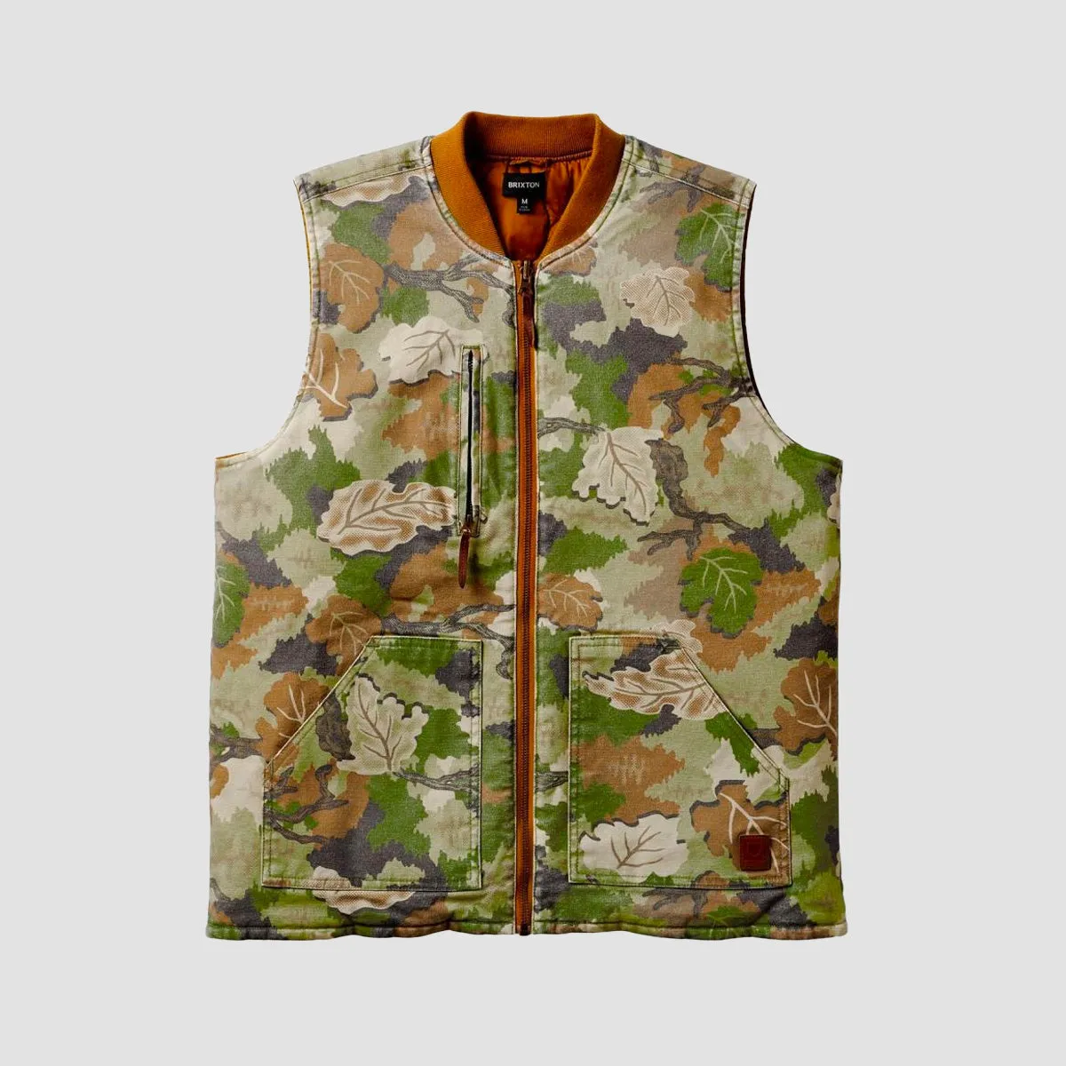 Brixton Builders Abraham Reversible Vest Leaf Camo/Golden Brown