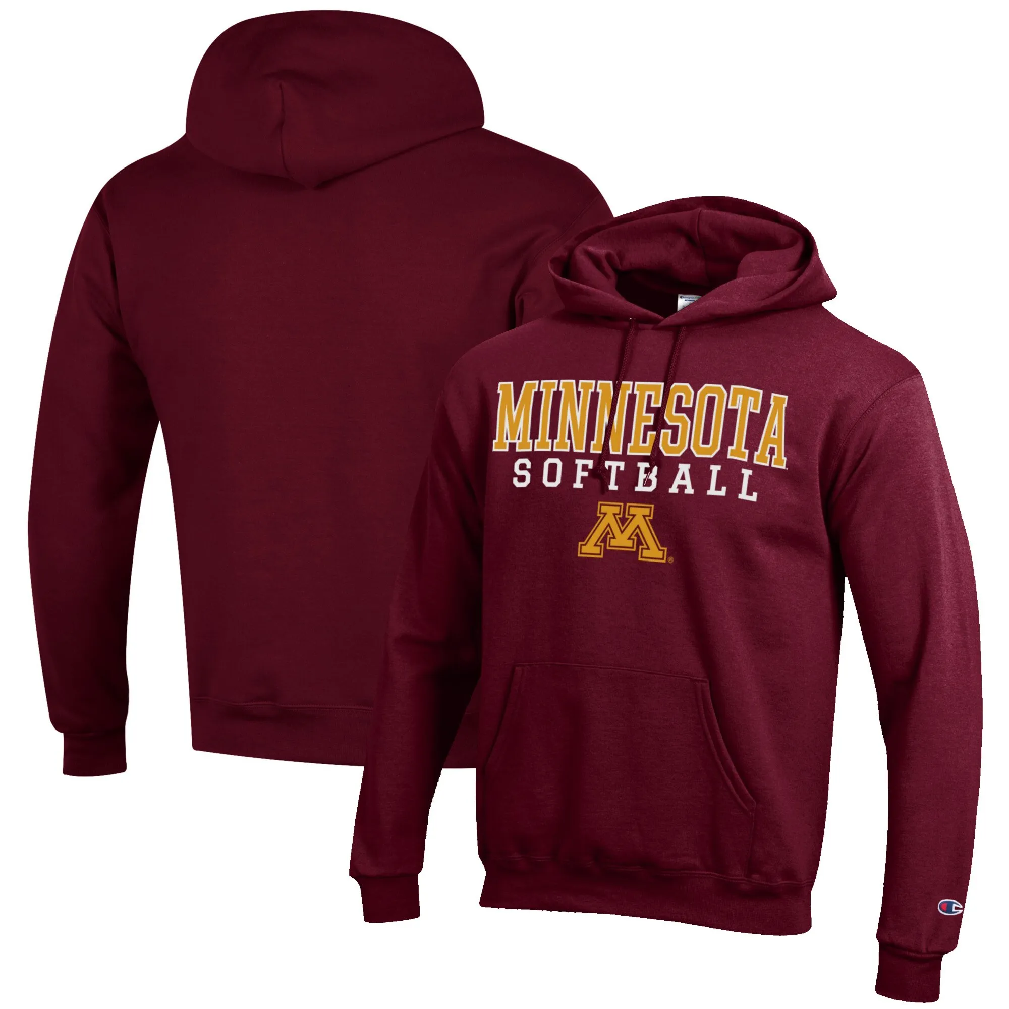 Champion Minnesota Golden Gophers Maroon Softball Stack Pullover Hoodie