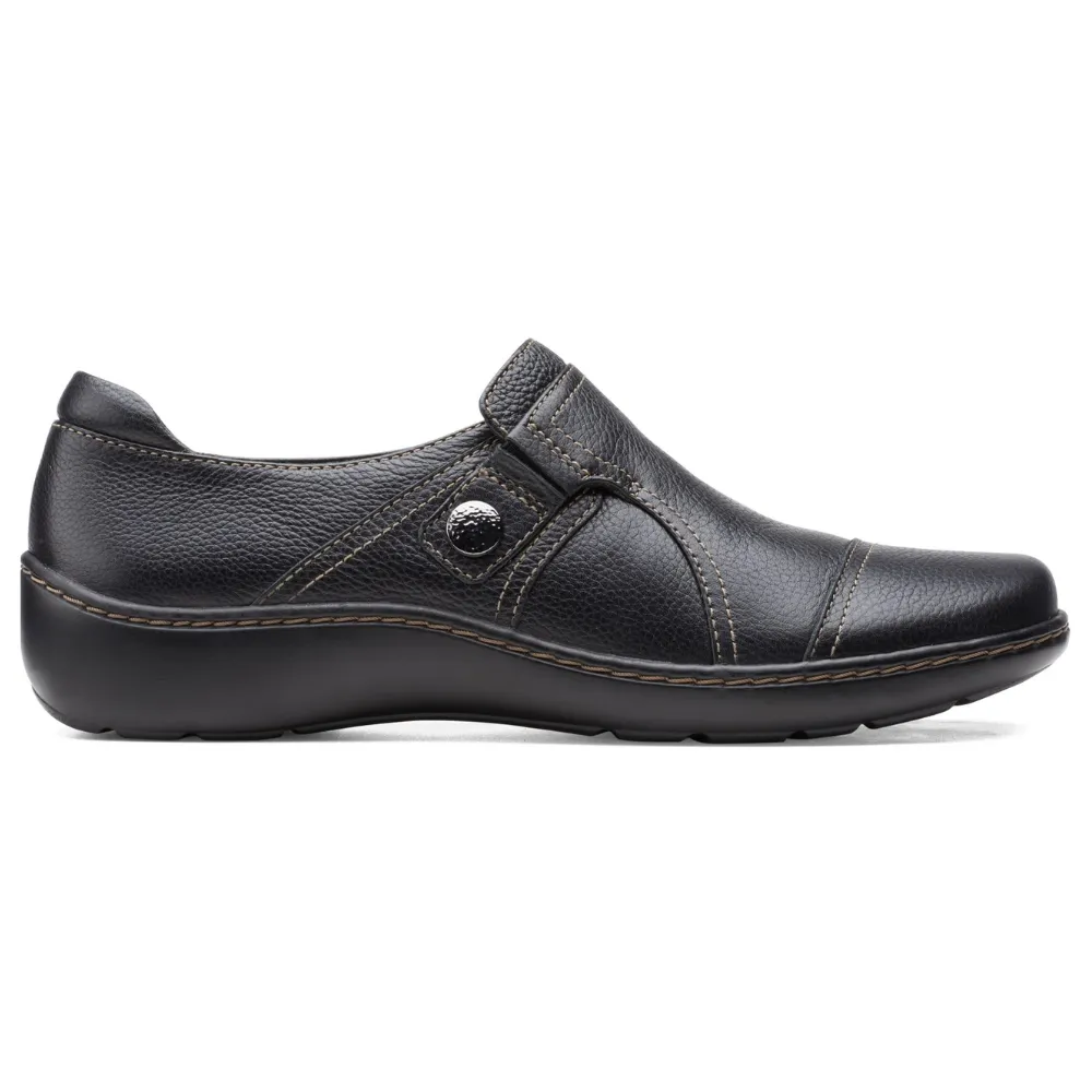 Clarks Cora Poppy Black Leather Slip-On (Women's)