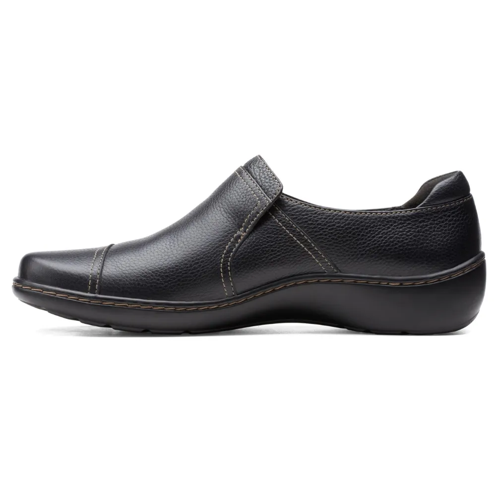 Clarks Cora Poppy Black Leather Slip-On (Women's)