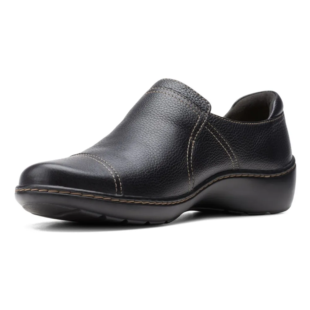 Clarks Cora Poppy Black Leather Slip-On (Women's)