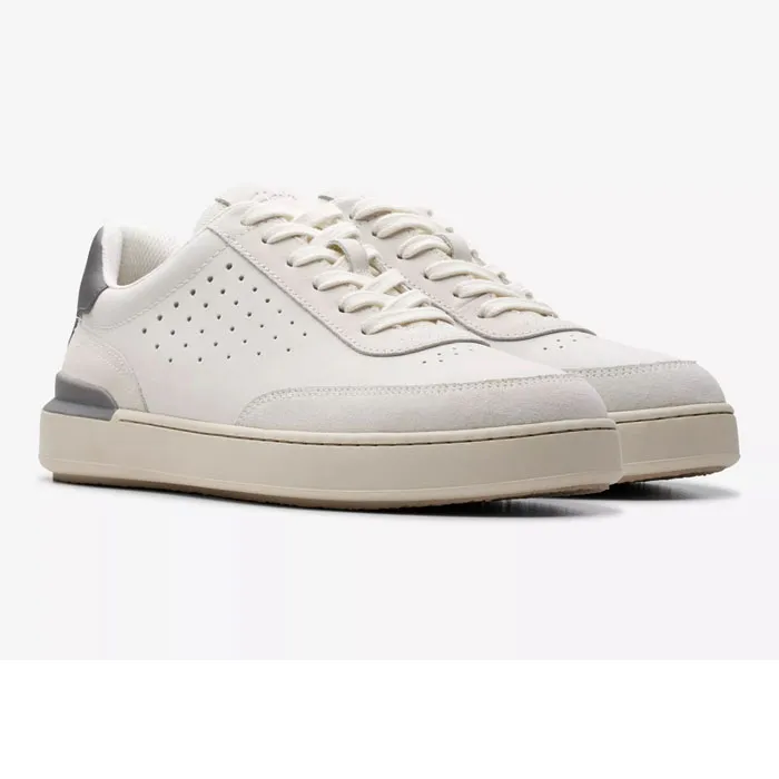 CLARKS COURTLITE RUN WHITE NUBUCK 26176726