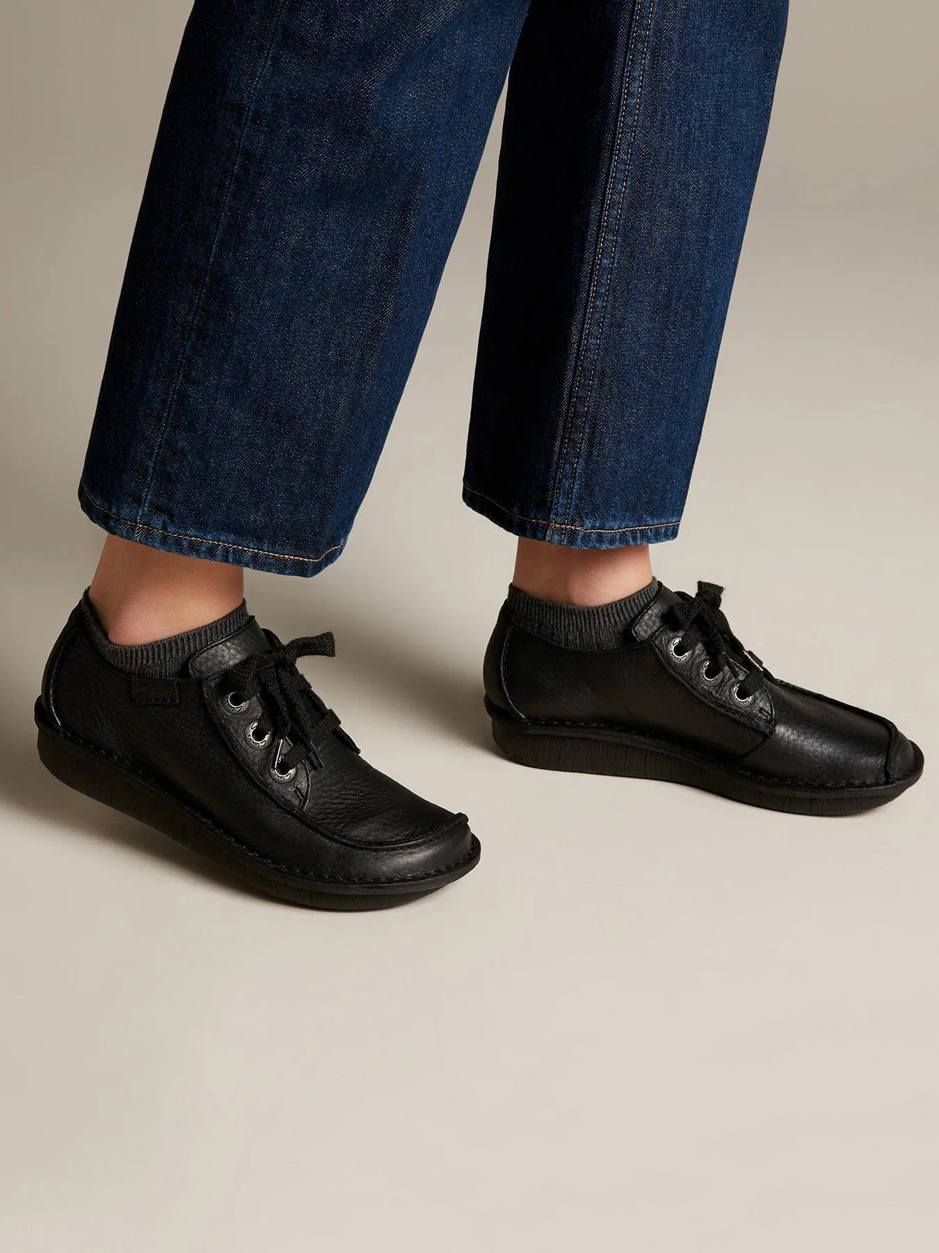 Clarks Funny Dream Lace Up Flat Shoe - Black