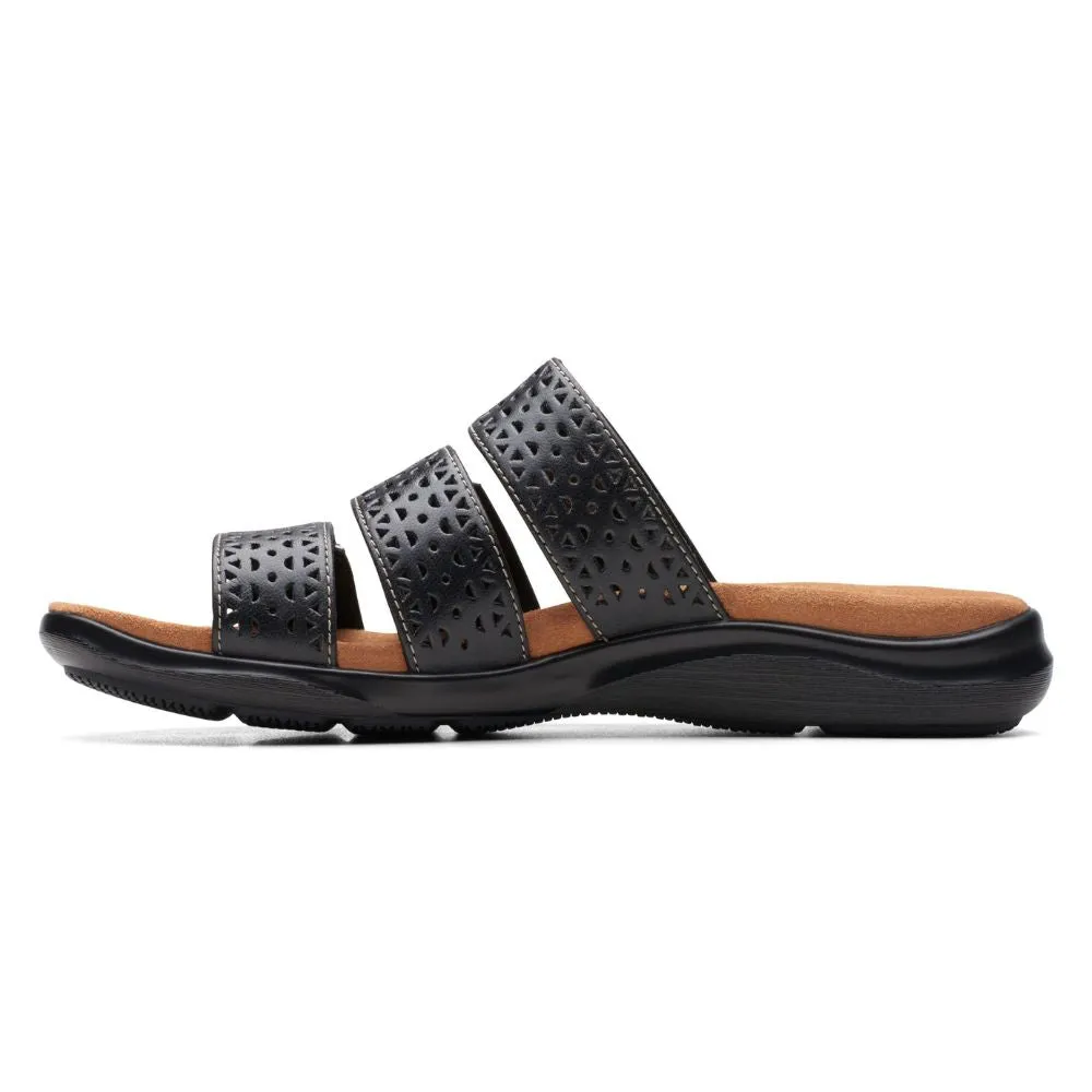 Clarks Kitly Walk Black Sandal (Women's)