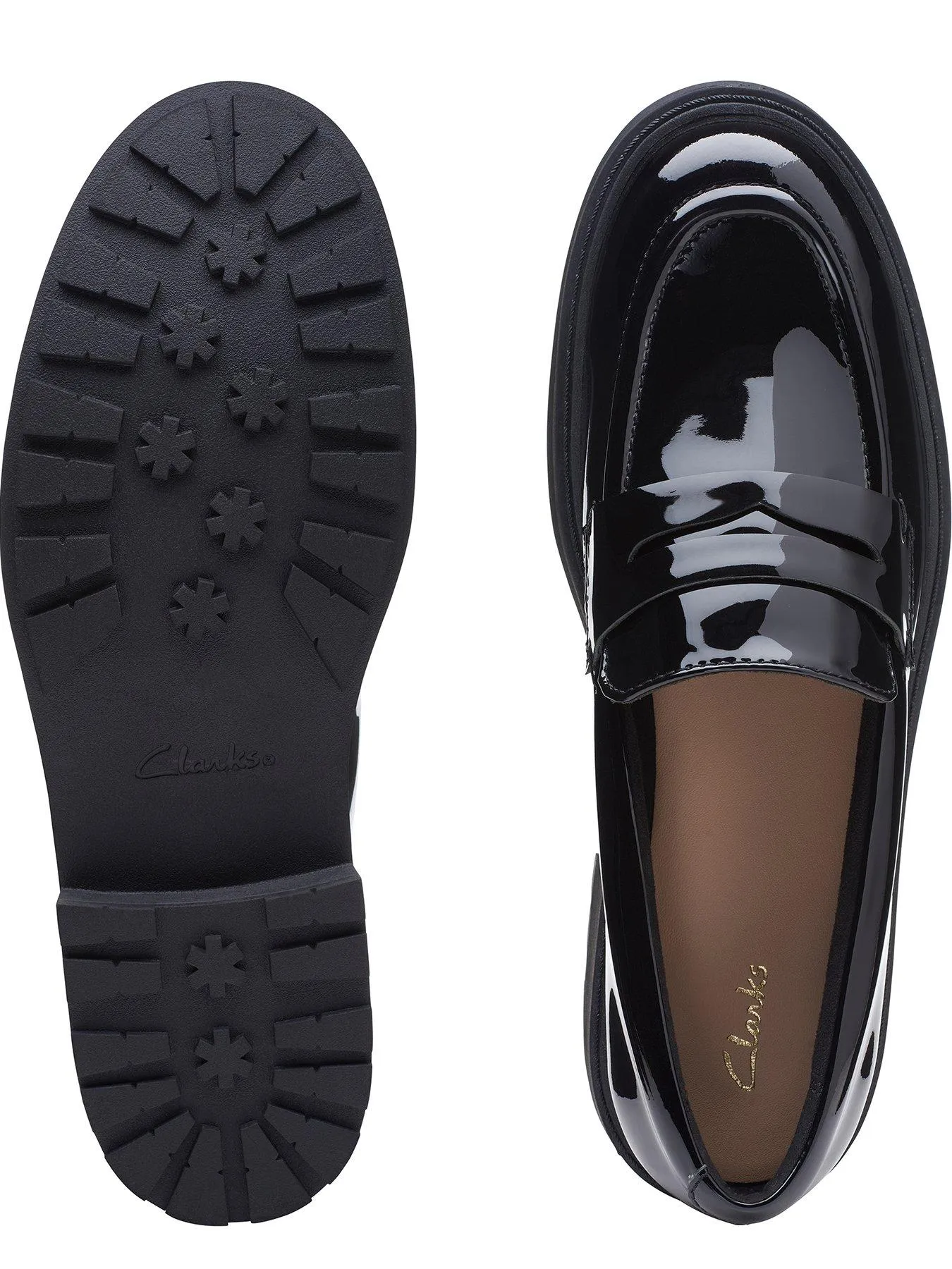 Clarks Orinocco Penny Brogue - Black Patent