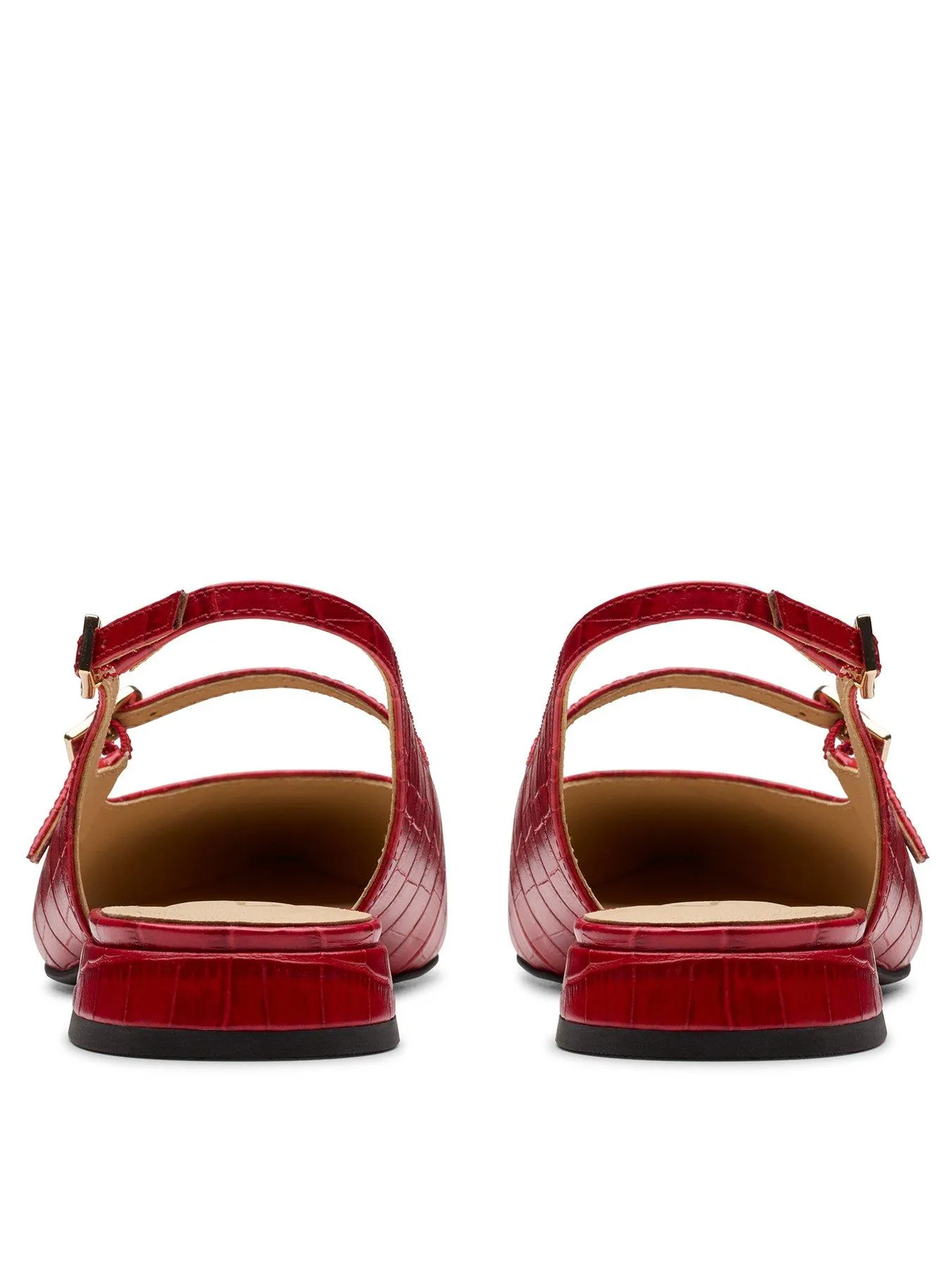 Clarks Sensa15 Shine Slingback Low HeelShoe - Red