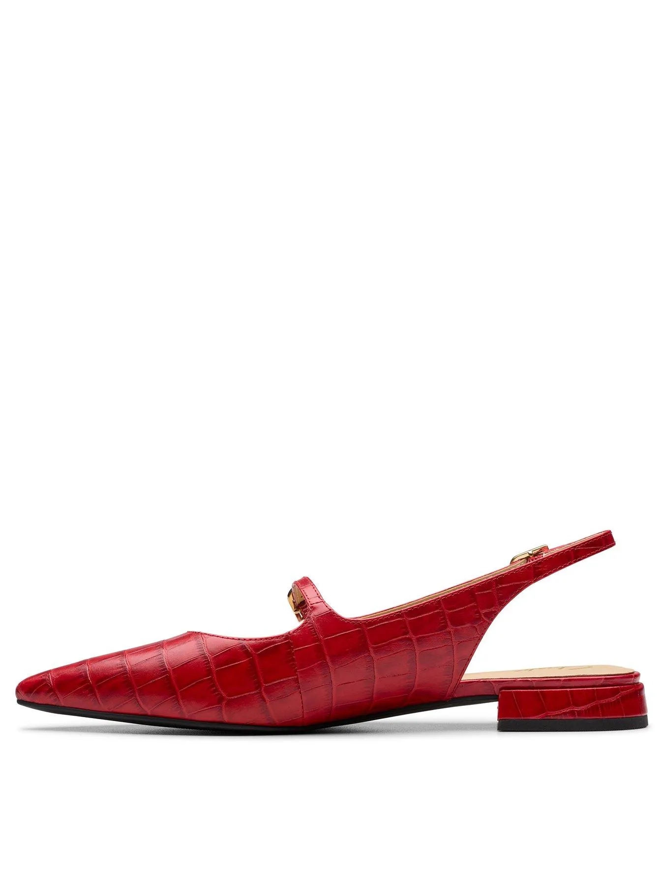 Clarks Sensa15 Shine Slingback Low HeelShoe - Red