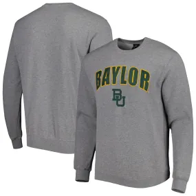 Colosseum Baylor Bears Heathered Gray Arch & Logo Pullover Sweatshirt