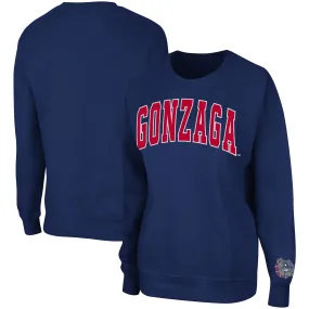 Colosseum Gonzaga Bulldogs Women's Navy Campanile Pullover Sweatshirt