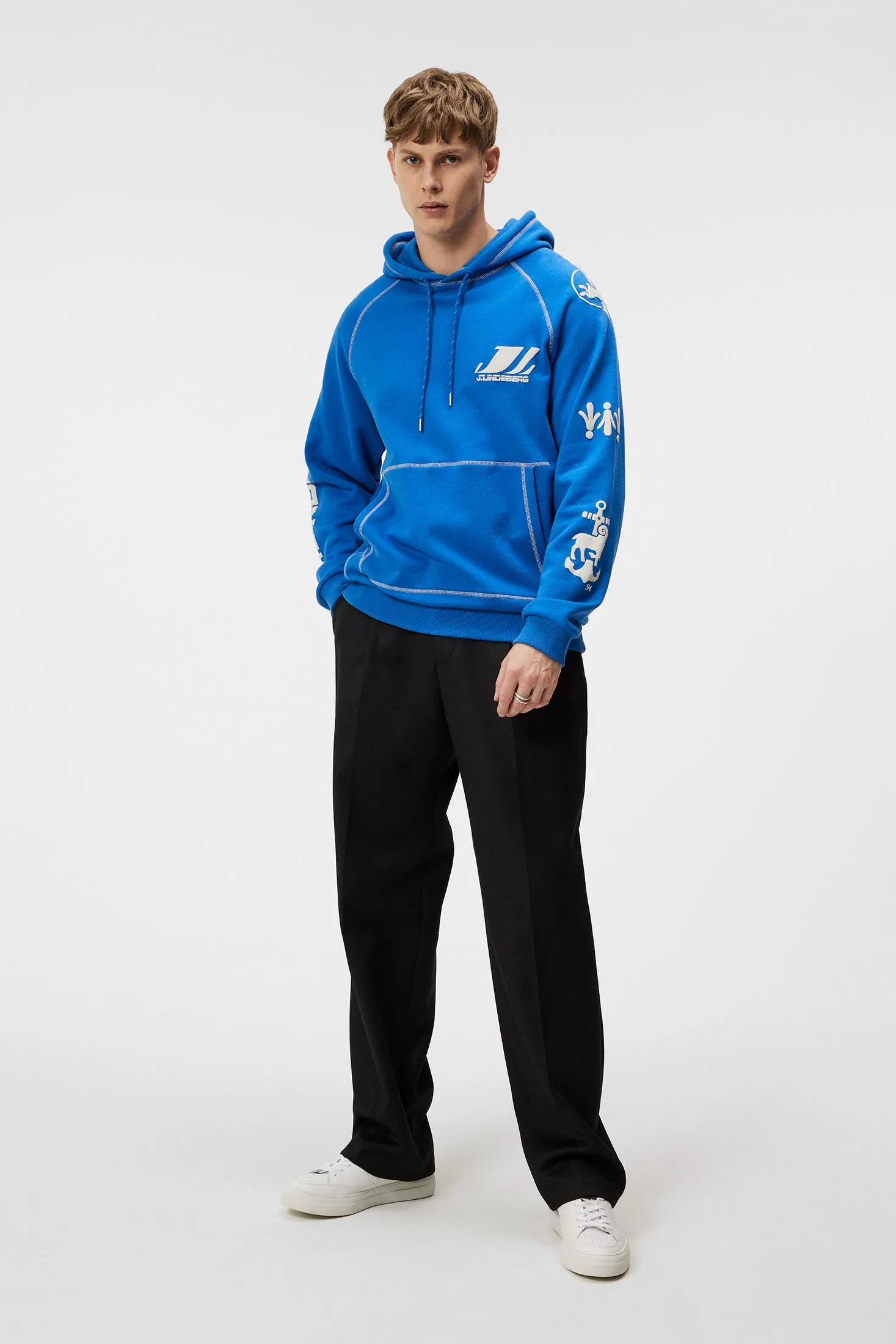 Concord Contrast Seam Hoodie / Nautical Blue