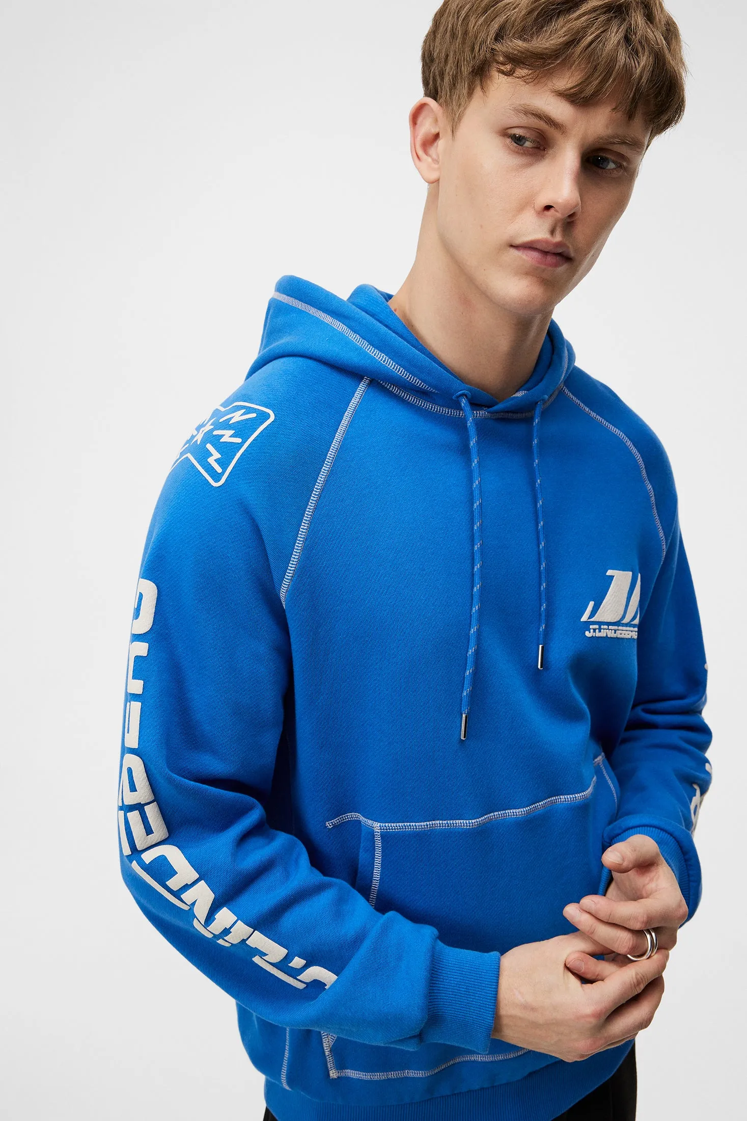 Concord Contrast Seam Hoodie / Nautical Blue