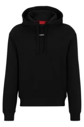 Cotton-terry relaxed-fit hoodie with logo print