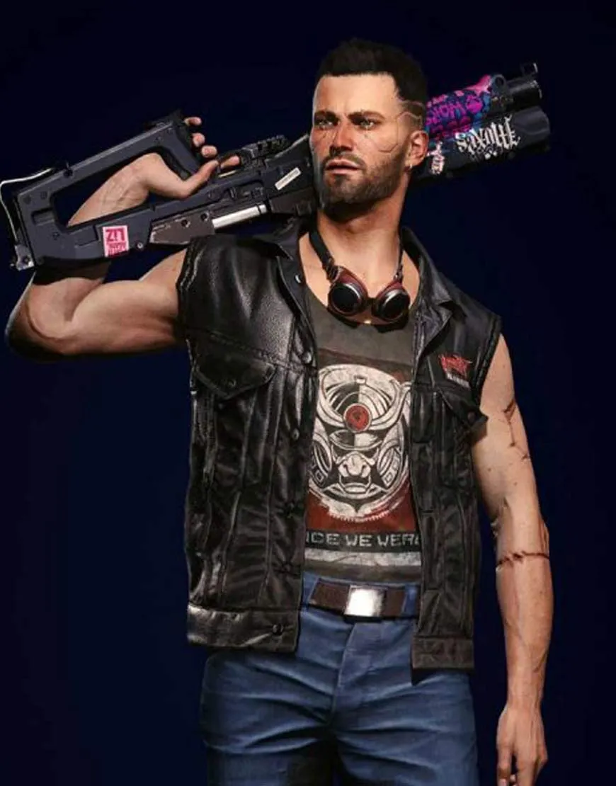 Cyberpunk 2077 V Nomad Vest | Game's Black Leather Vest