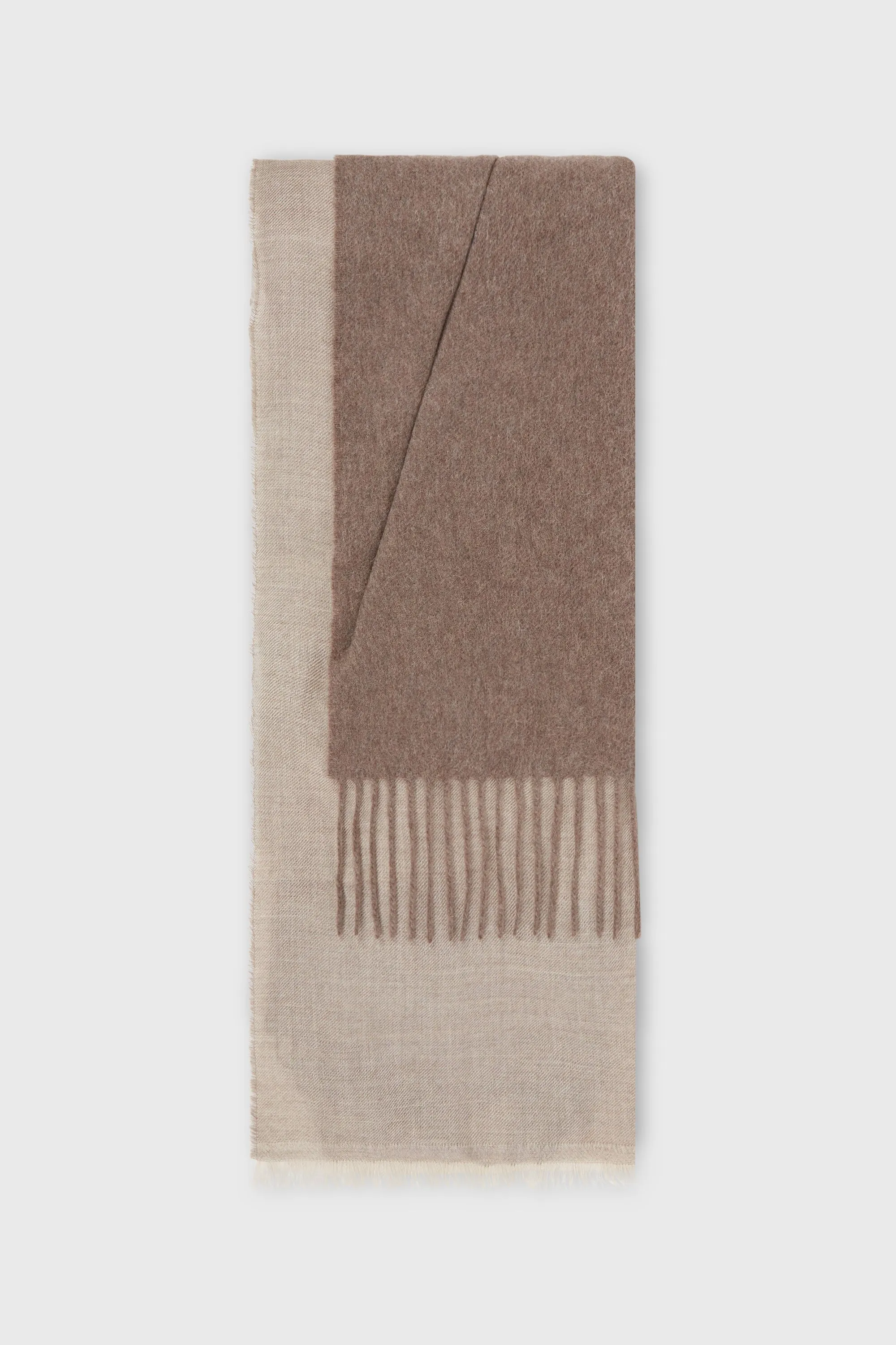 DISTORTION 2 LAYER SCARF BEIGE