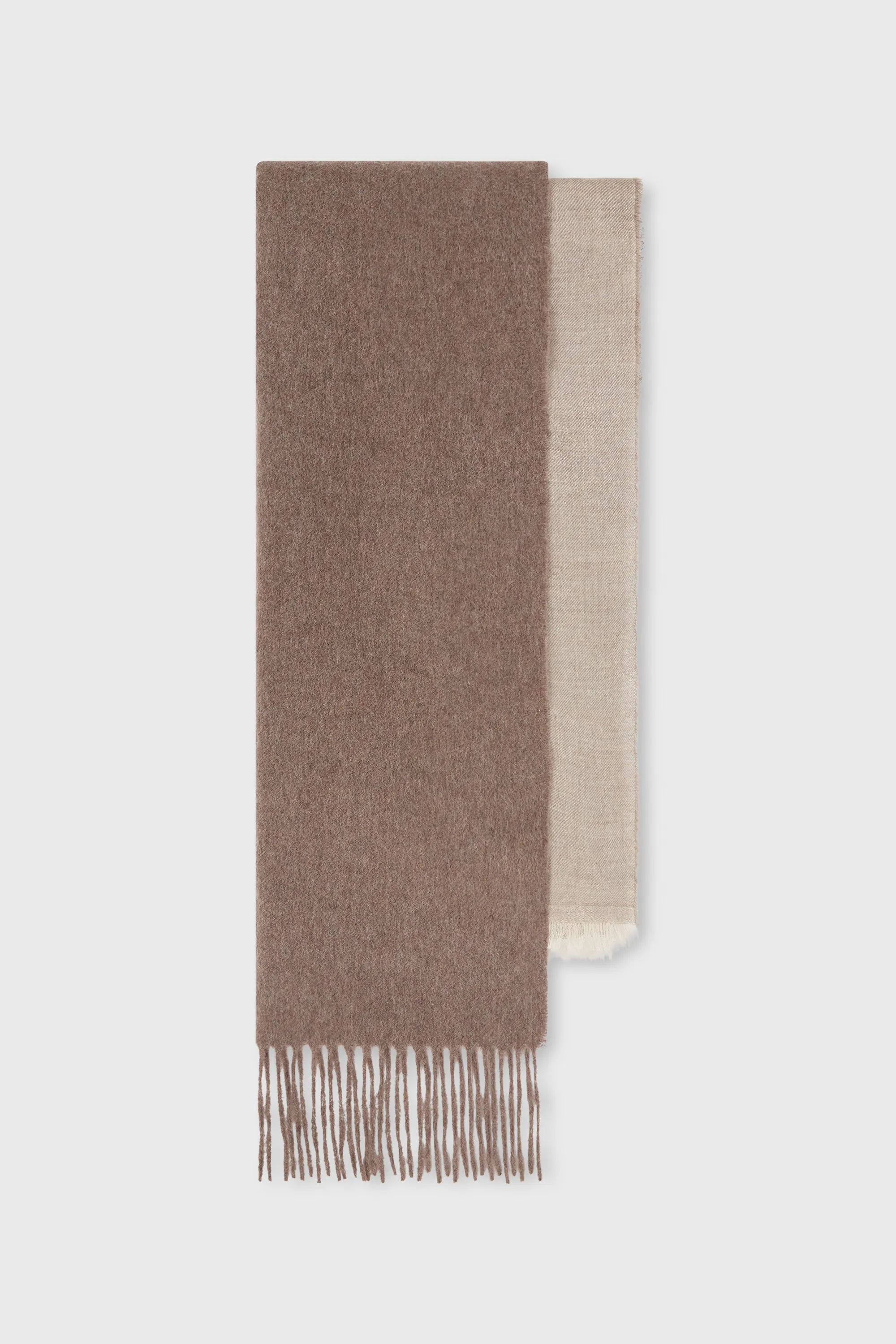 DISTORTION 2 LAYER SCARF BEIGE