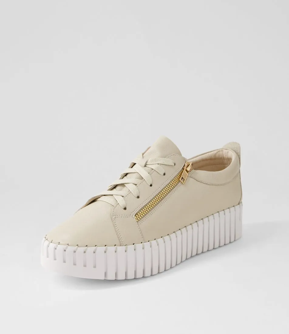 DJANGO & JULIETTE Bump Macadamia Leather Sneakers