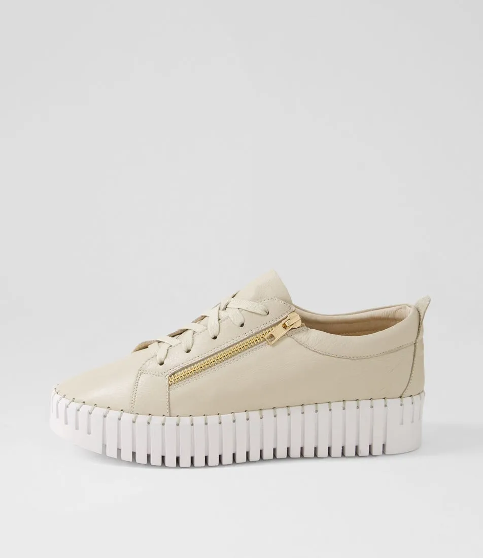 DJANGO & JULIETTE Bump Macadamia Leather Sneakers