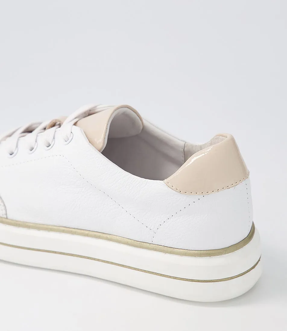 DJANGO & JULIETTE Yonno White Latte Leather Patent Sneakers