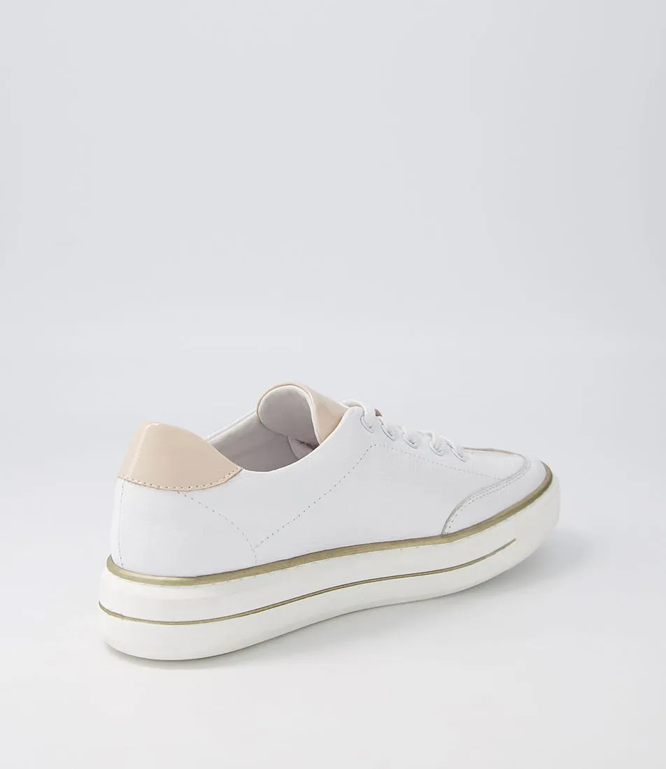 DJANGO & JULIETTE Yonno White Latte Leather Patent Sneakers