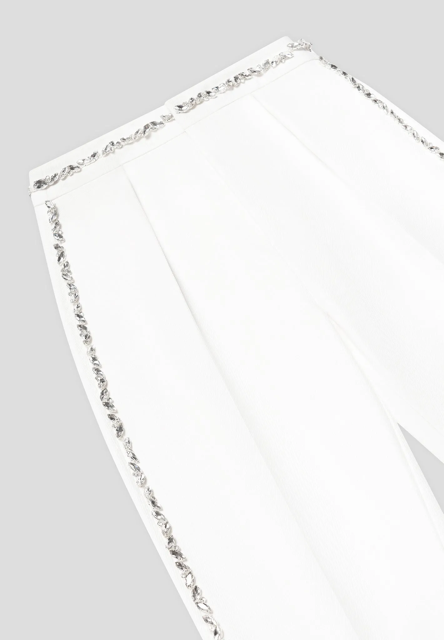 Embellished Tailored Trousers - White