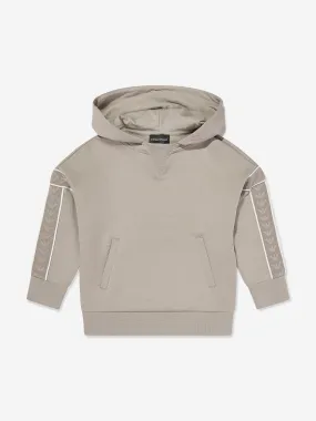 Emporio Armani Boys Logo Hoodie in Brown