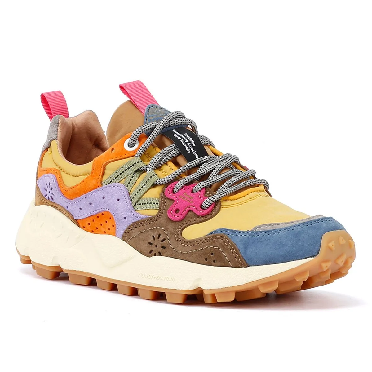 Flower Mountain Yamano 3 Suede Light Blue/Yellow/Brown Trainers