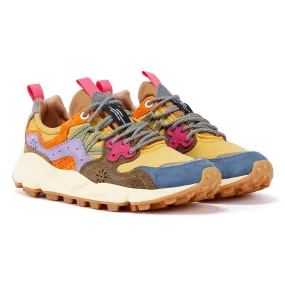 Flower Mountain Yamano 3 Suede Light Blue/Yellow/Brown Trainers