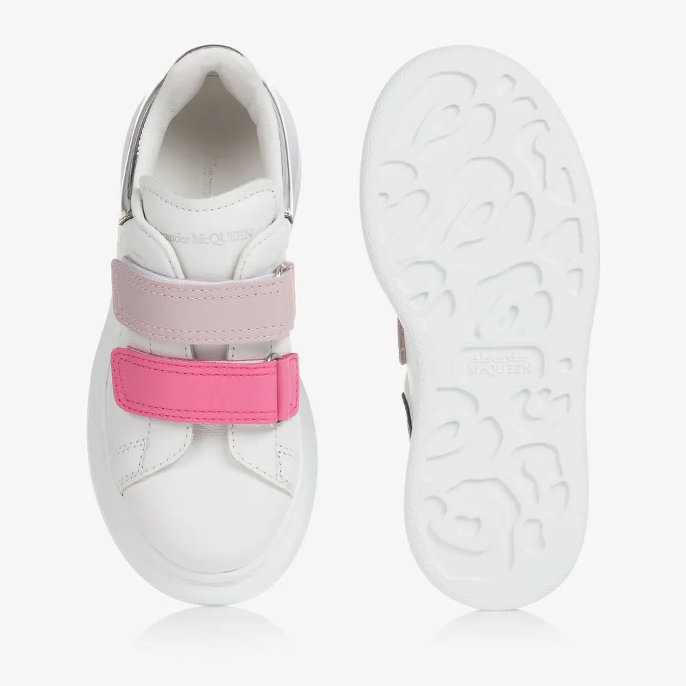 Girls White Leather Oversized Trainers