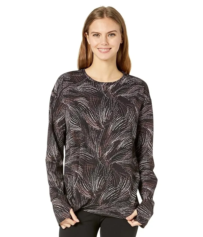 H Halston Long Sleeve Draped Front Pullover Women's