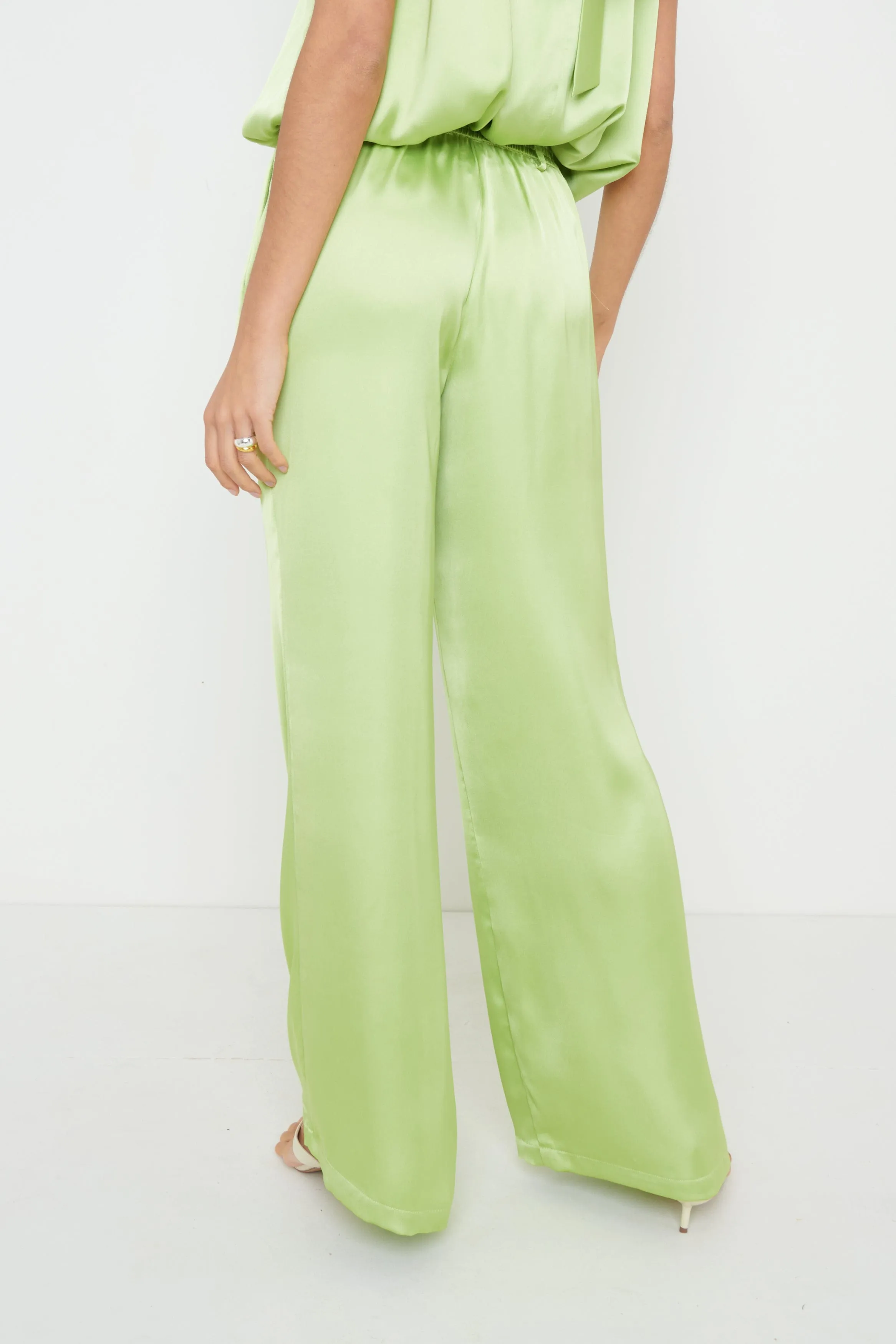 Hailee Satin Trousers - Green