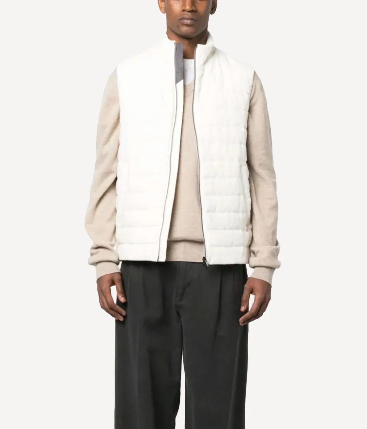 HERNO Woven Vest in White