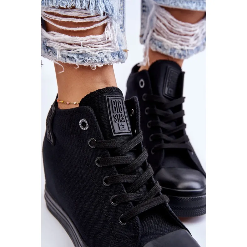 Hidden Wedge High Sneakers Big Star LL274034 Black