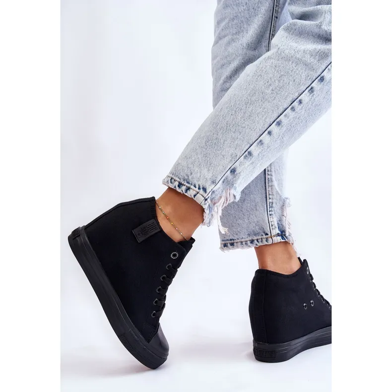 Hidden Wedge High Sneakers Big Star LL274034 Black