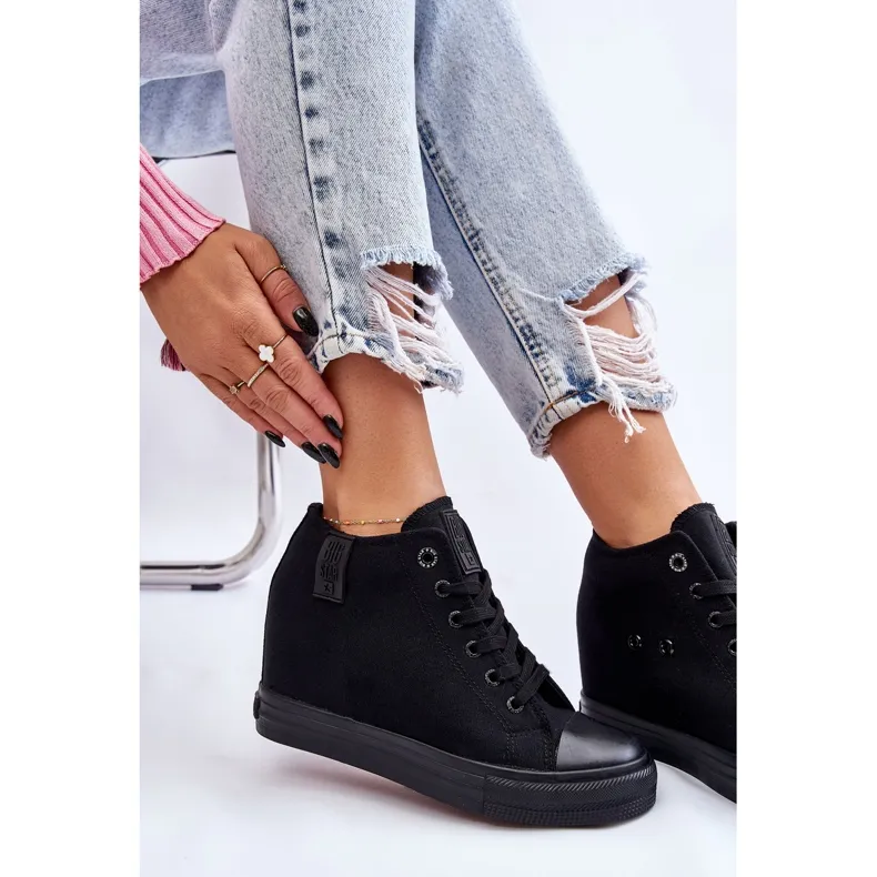 Hidden Wedge High Sneakers Big Star LL274034 Black