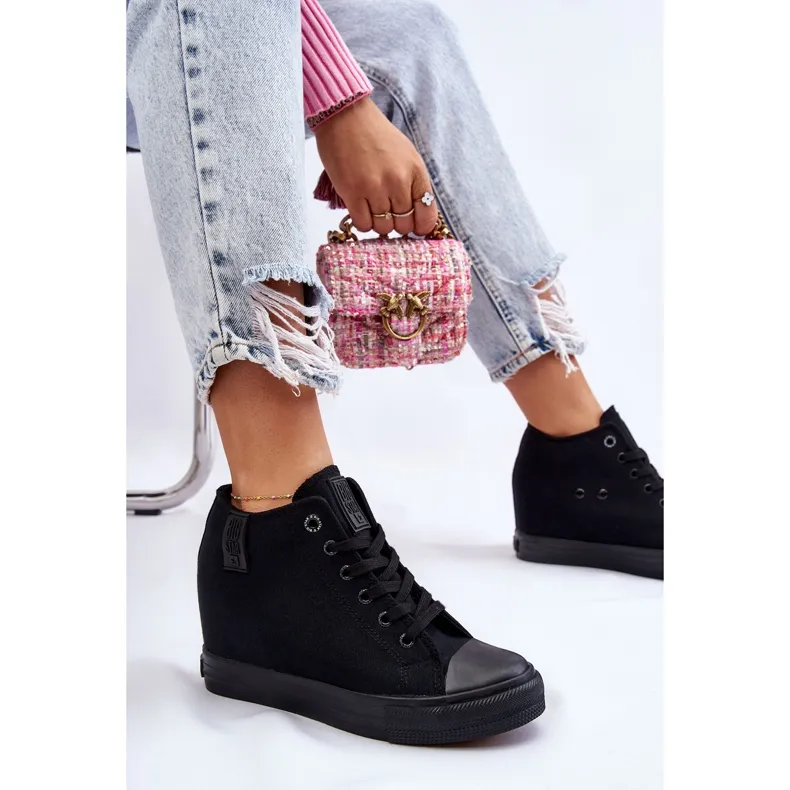 Hidden Wedge High Sneakers Big Star LL274034 Black