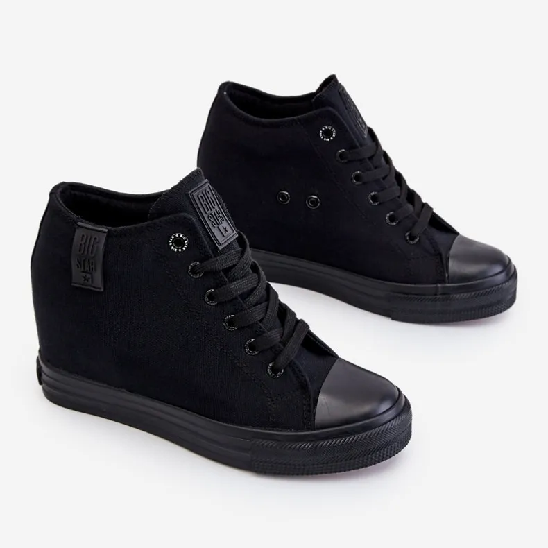 Hidden Wedge High Sneakers Big Star LL274034 Black