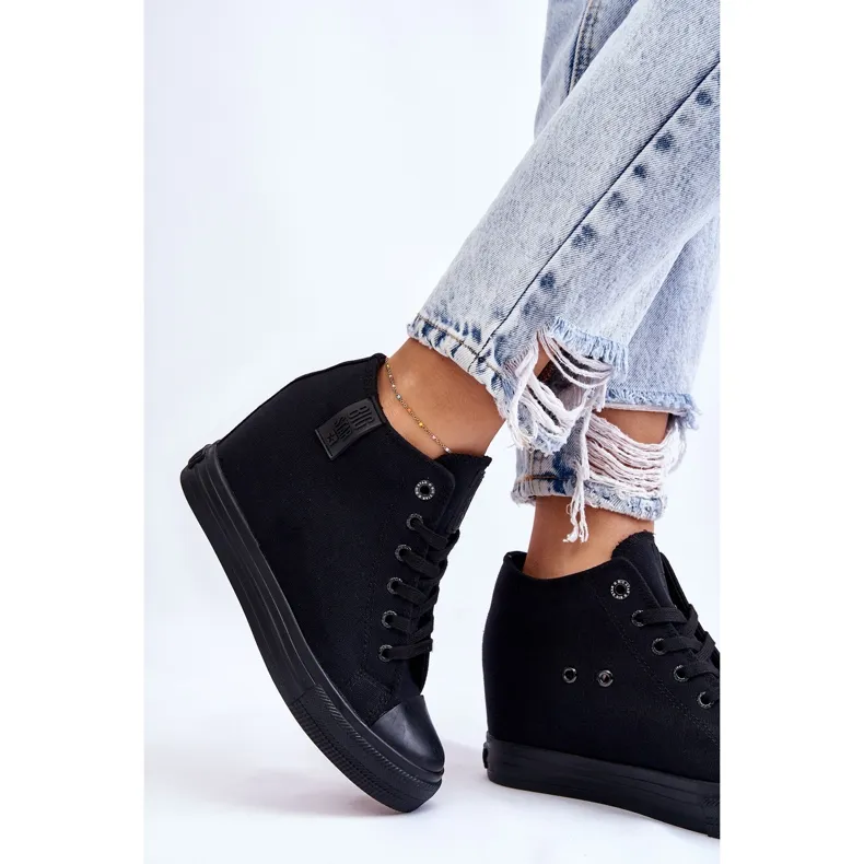 Hidden Wedge High Sneakers Big Star LL274034 Black