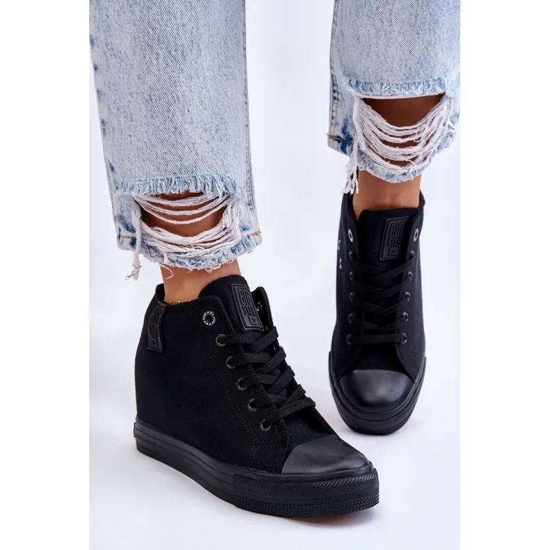 Hidden Wedge High Sneakers Big Star LL274034 Black