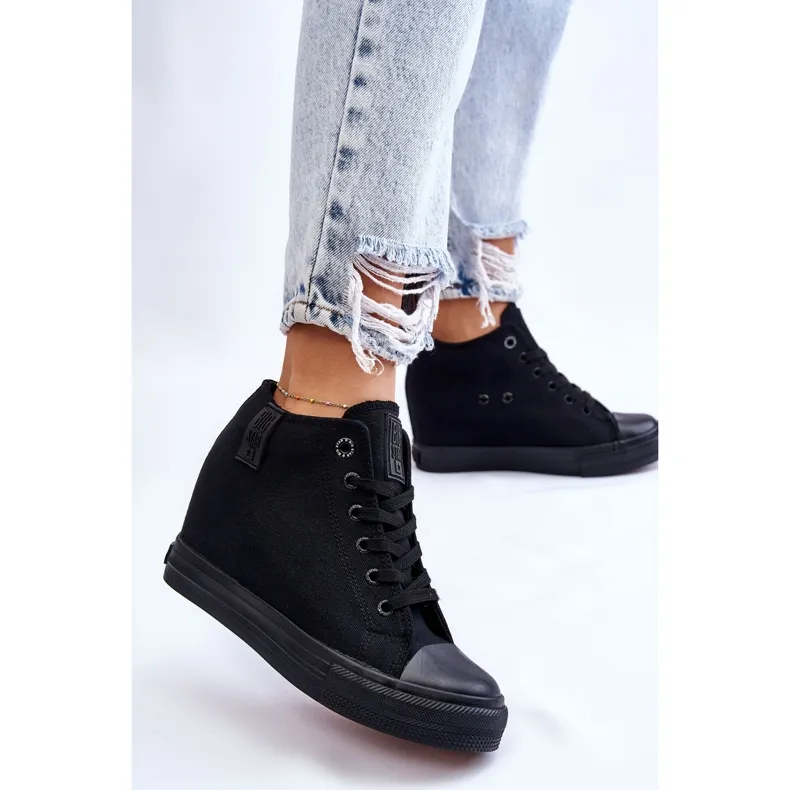 Hidden Wedge High Sneakers Big Star LL274034 Black